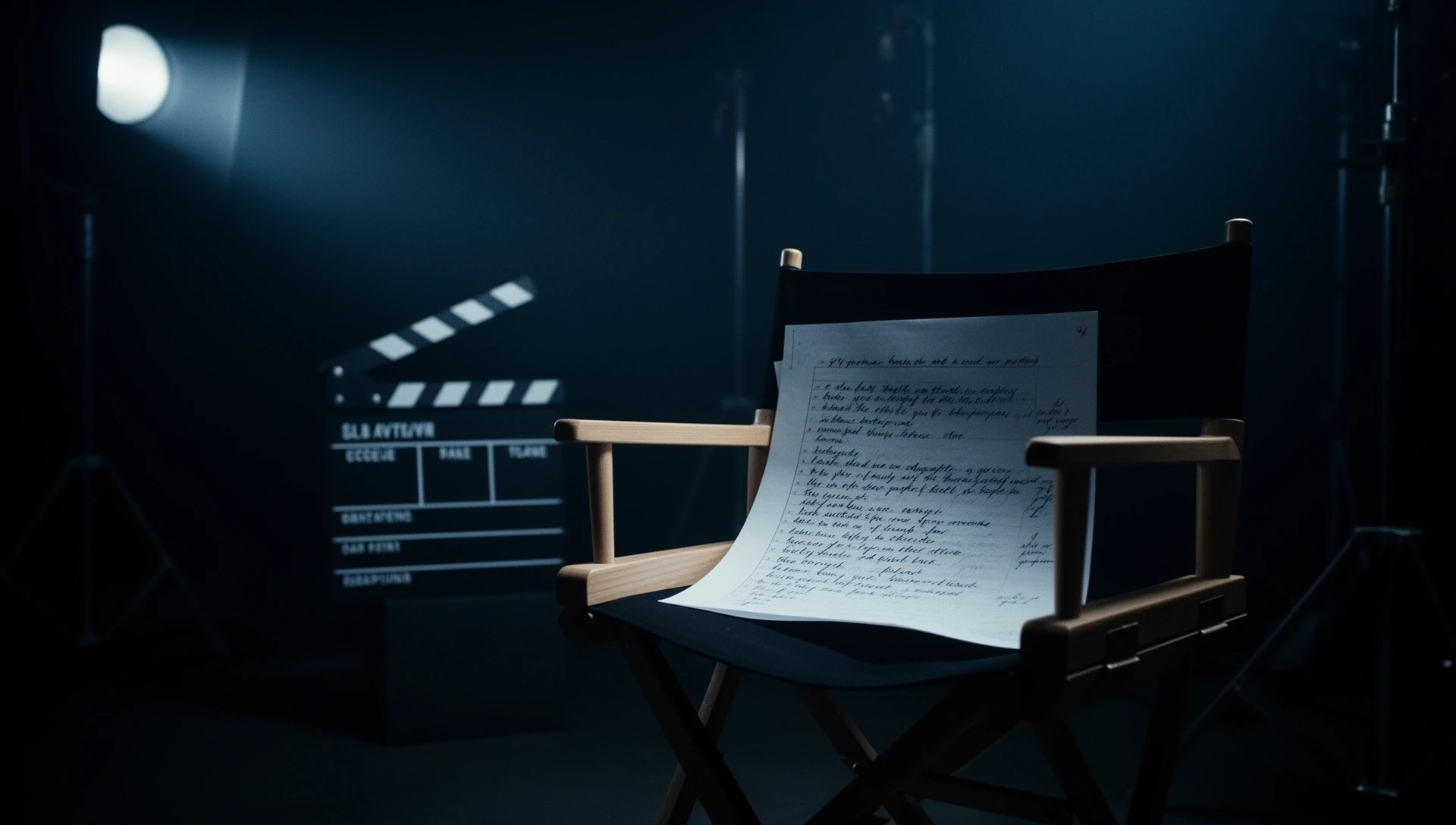 Filmset mit Drehbuch und Kamera