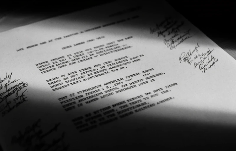 Filmszene aus einem deutschen Thriller-Drehbuch